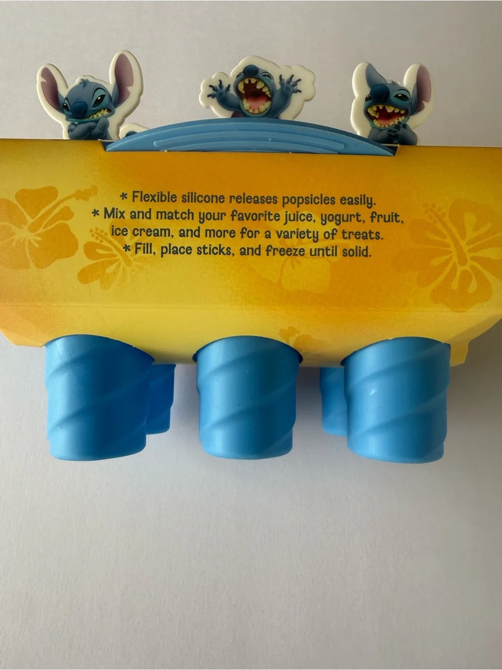 Disney Blue Stitch Silicone Popsicle Maker Set with Character Handles